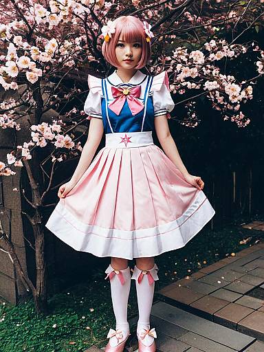 Hanadera Nodoka Cosplay with Cherry Blossoms in Spring Setting