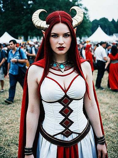 Woman in Lilith Goddess Costume at Cosplay Festival