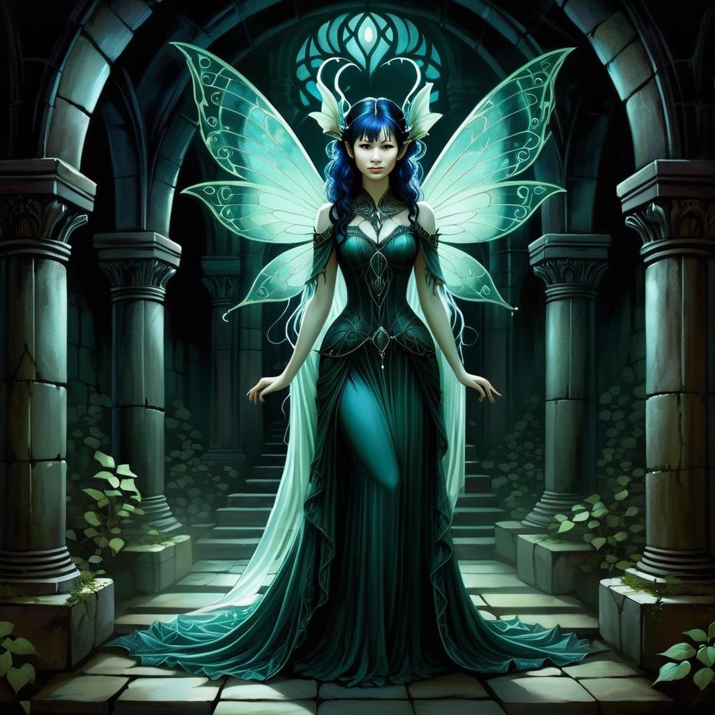 Mystical Fairy Woman in Ancient Archway Mystical Fairy Woman in Ancient Archway