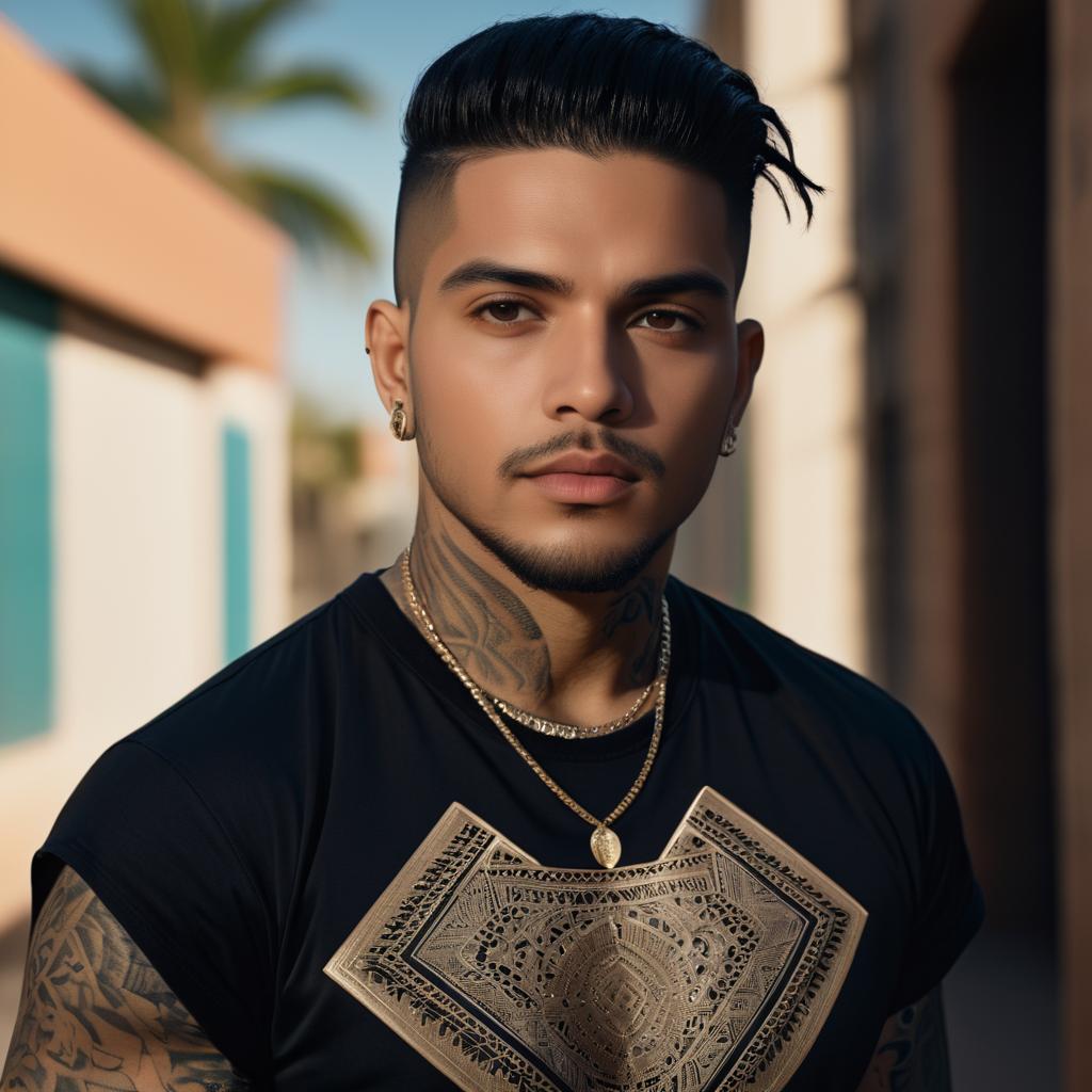 Stylish Young Man with Tattoos in Urban Setting