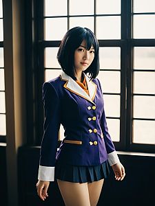 Sexy Cosplay Woman Wearing Kyoka Jiro Costume Realistic Photo