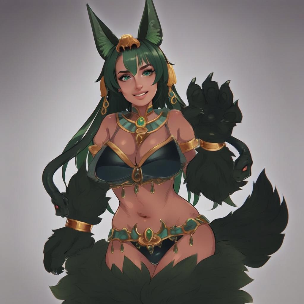 Anubis Monster Girl Encyclopedia Anime Style Illustration
