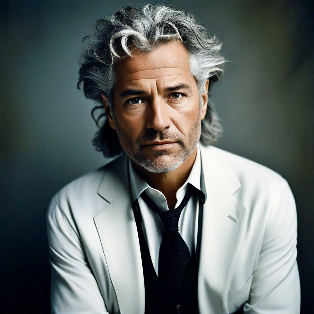 Distinguished Middle-Aged Man in White Blazer Distinguished Middle-Aged Man in White Blazer