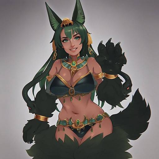 Anubis Monster Girl Encyclopedia Anime Style Illustration