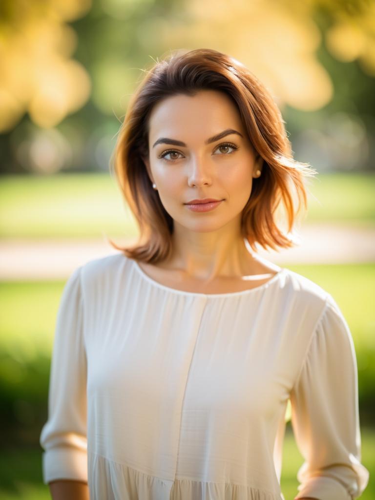 Confident Woman Portrait with Flowing Hair