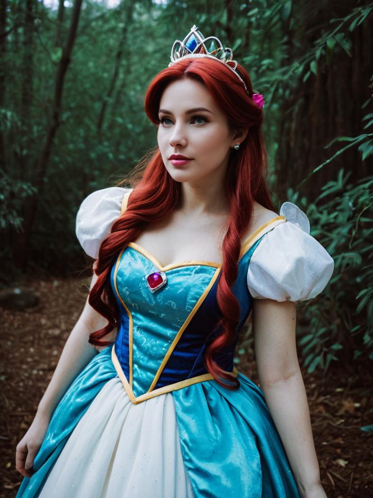 Photorealistic Fantasy Cosplay Woman in Disney Princess Costume