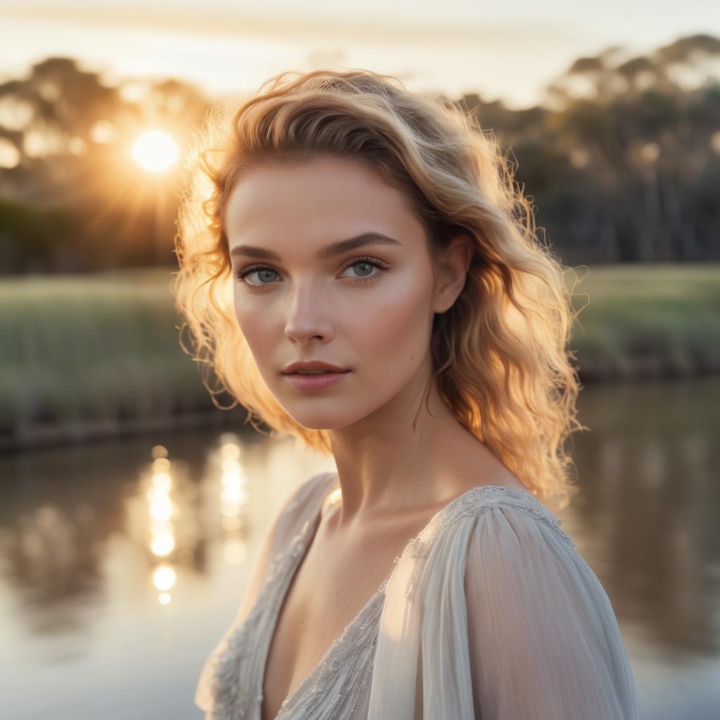 Beautiful Woman at Sunset