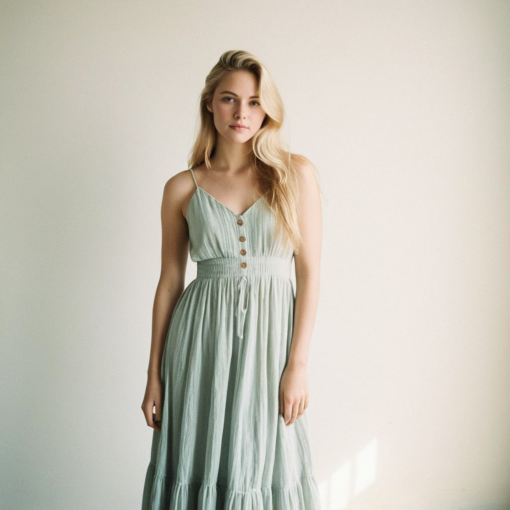 Young Woman in Light Green Dress Young Woman in Light Green Dress