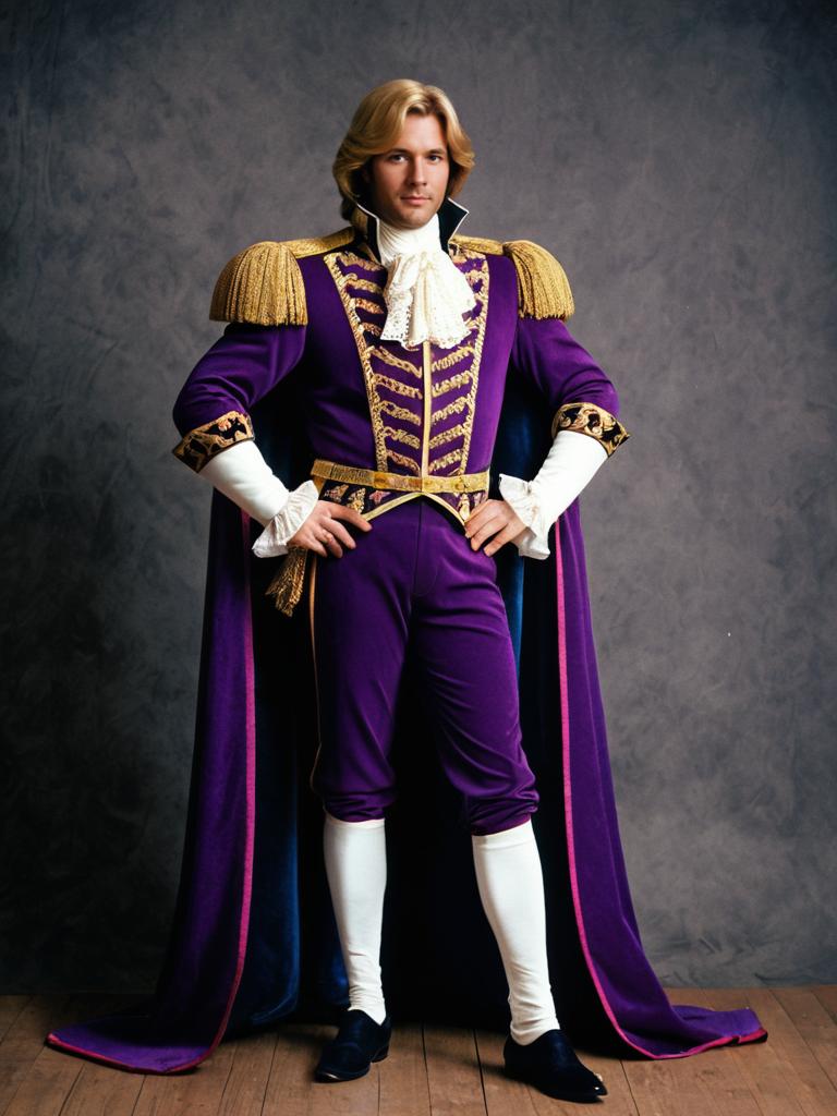 Man in Prince Adam Costume Full Body Photo with Regal Attire