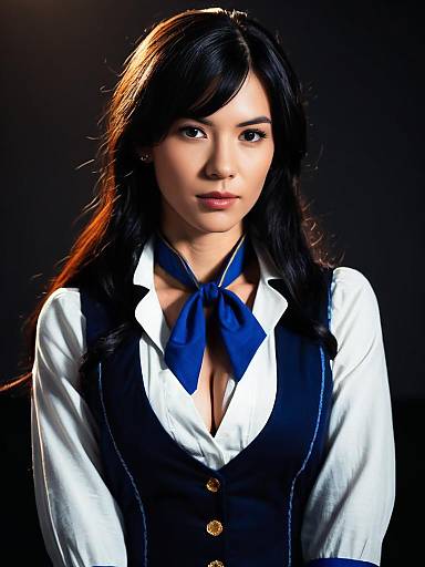 Sexy Realistic Fana Character Cosplay Woman in Blue Costume