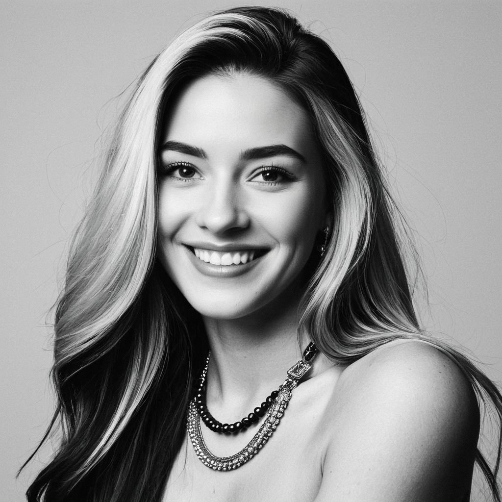 Black and White Portrait of a Young Woman Black and White Portrait of a Young Woman