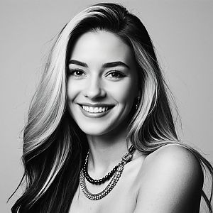 Black and White Portrait of a Young Woman