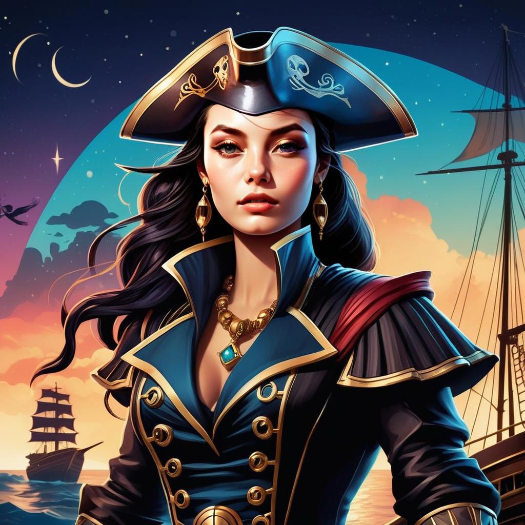 Confident Naval Officer in Sunset