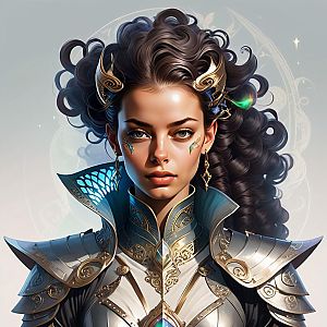 Fantasy Warrior Woman in Ornate Armor