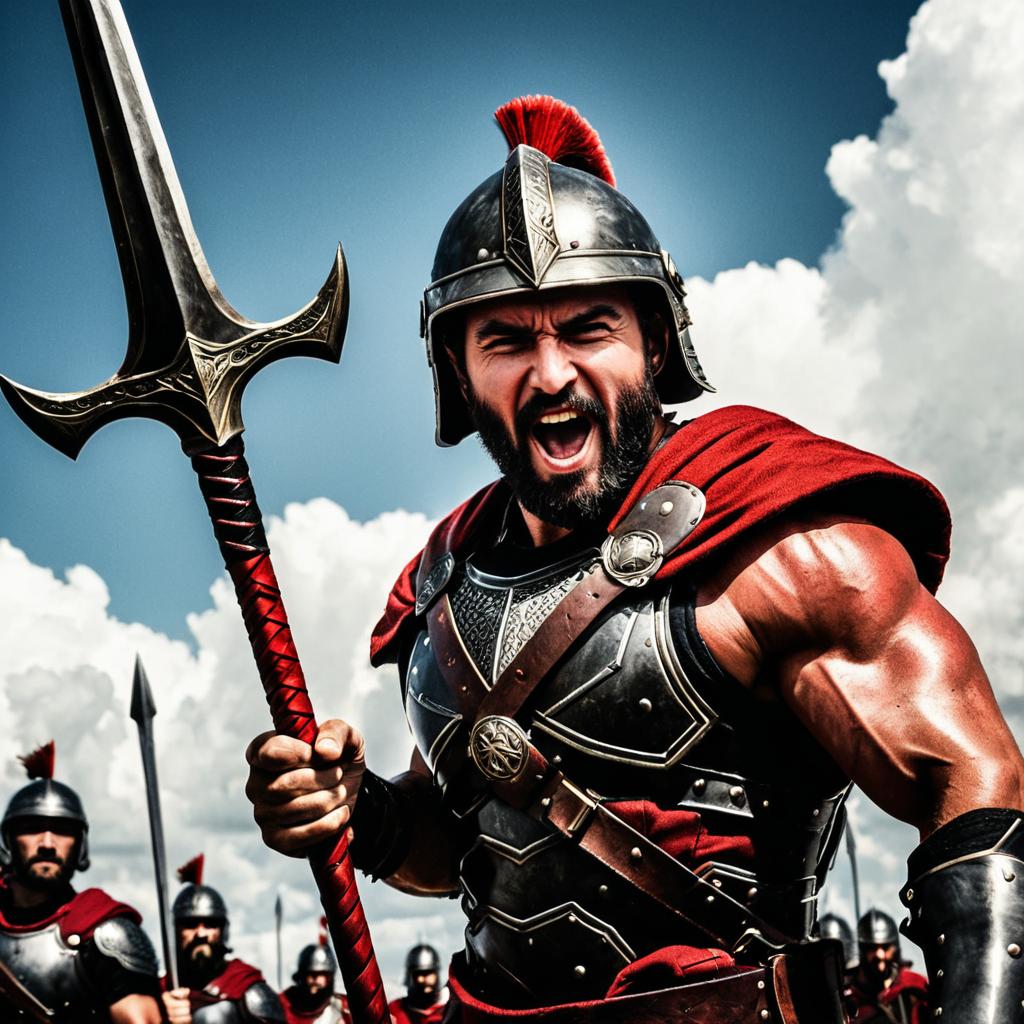Fierce Warrior with Spear