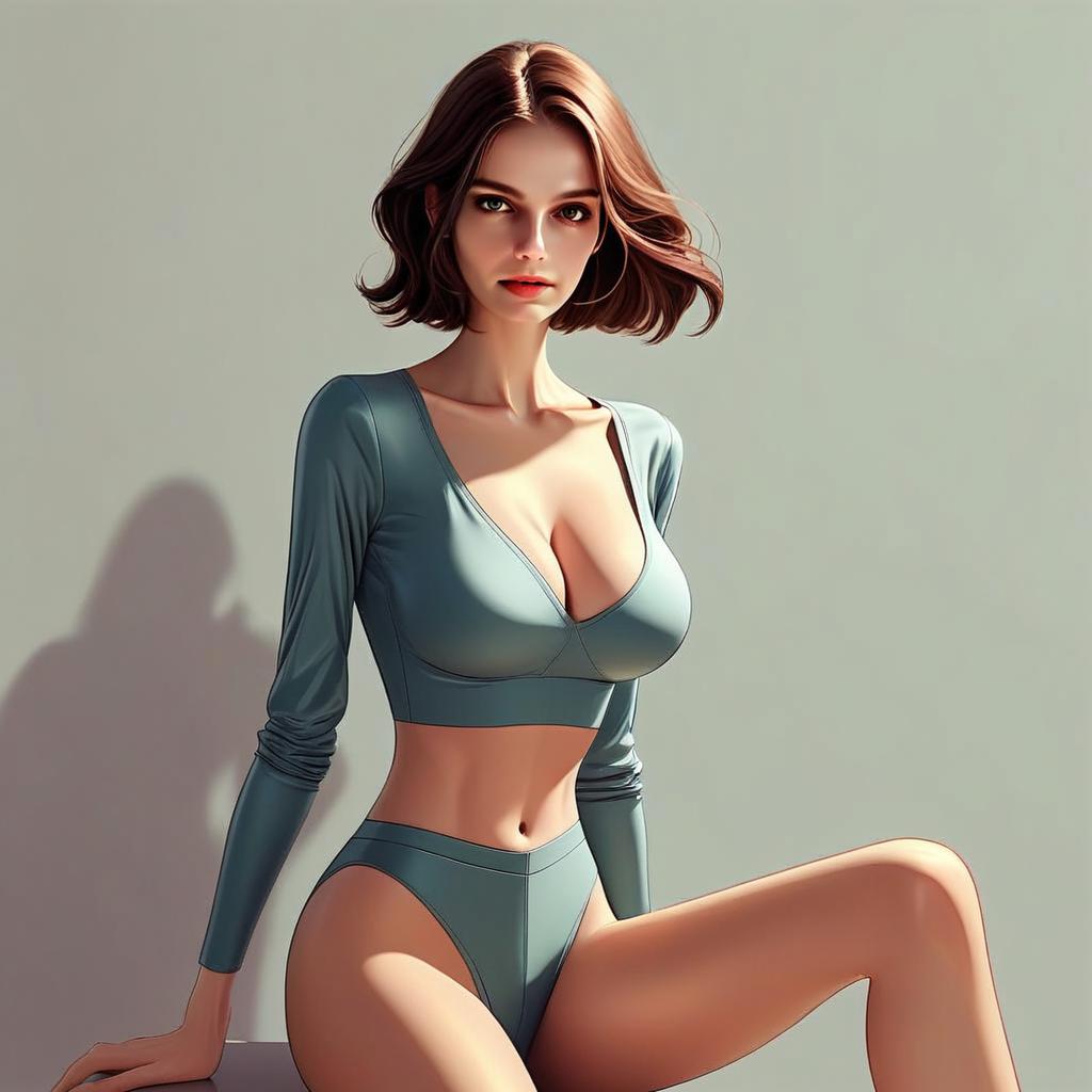 Portrait of Woman in Teal Crop Top