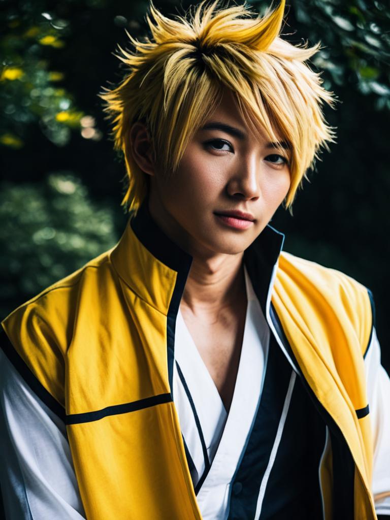 Man Cosplay Wearing Ryuji Sakamoto Costume Realistic Photo