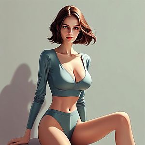 Portrait of Woman in Teal Crop Top
