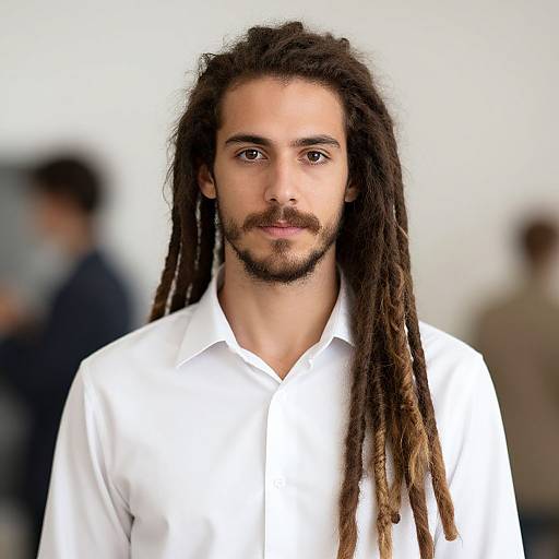 Young Man with Dreadlocks in White Shirt Professional Portrait