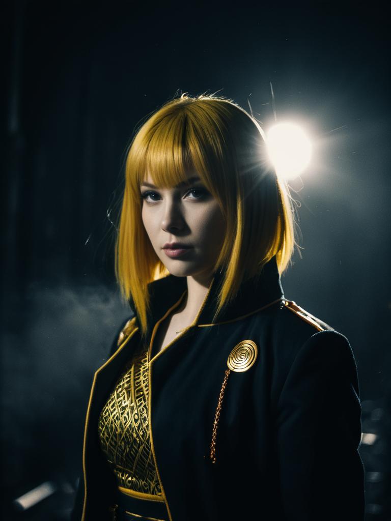 Realistic Nagato Uzumaki Woman Cosplay Portrait with Blonde Wig