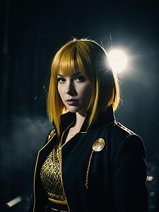 Realistic Nagato Uzumaki Woman Cosplay Portrait with Blonde Wig