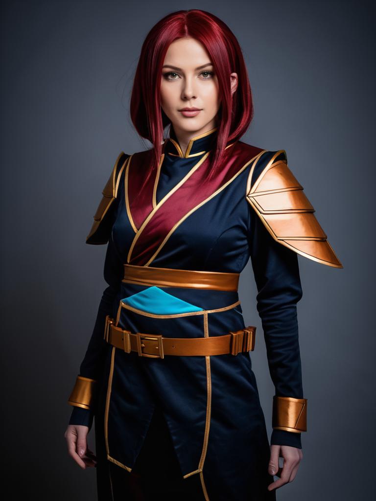 Kallen Stadtfeld Kozuki Cosplay Woman in Detailed Anime Costume