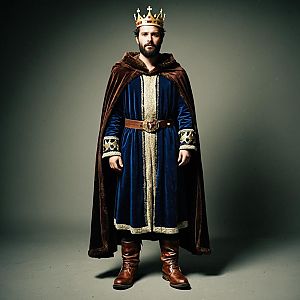 Regal King in Velvet Costume