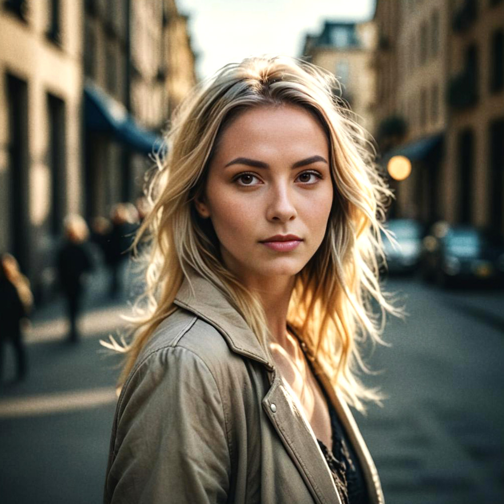 Portrait of a Confident Young Woman with Blonde Hair