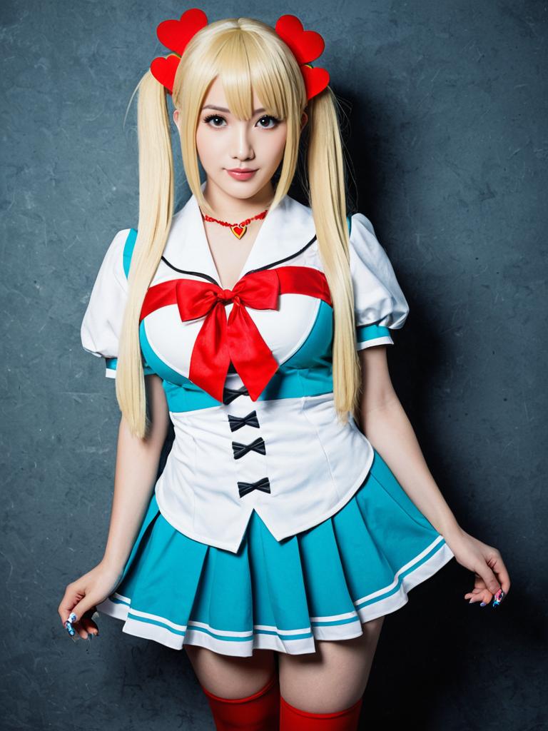 Haaton Akai Haato Cosplay Woman in Anime Sailor Dress