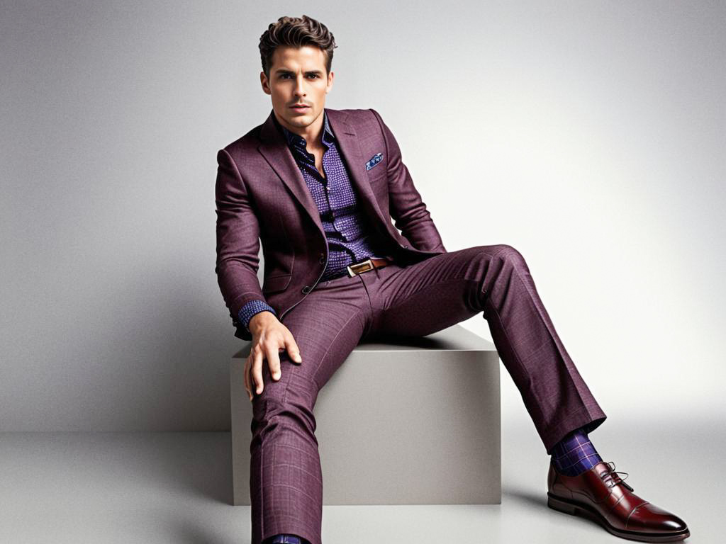 Confident Man in Tailored Burgundy Suit