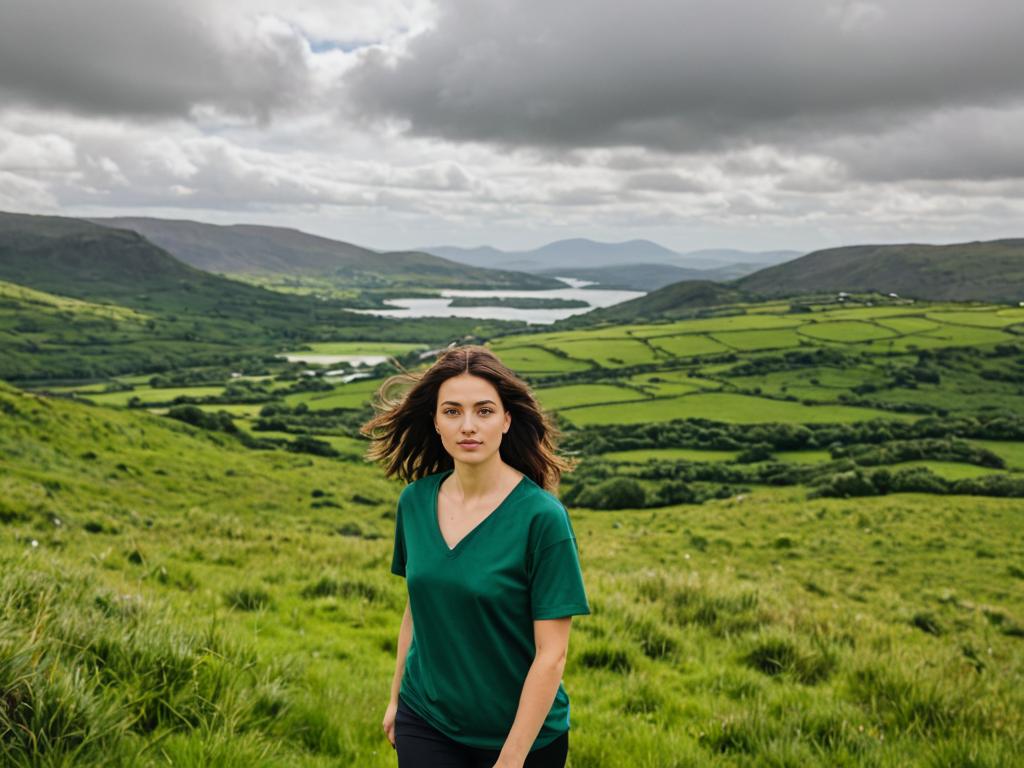 Woman in Ring of Kerry, Ireland - Peaceful Nature Exploration