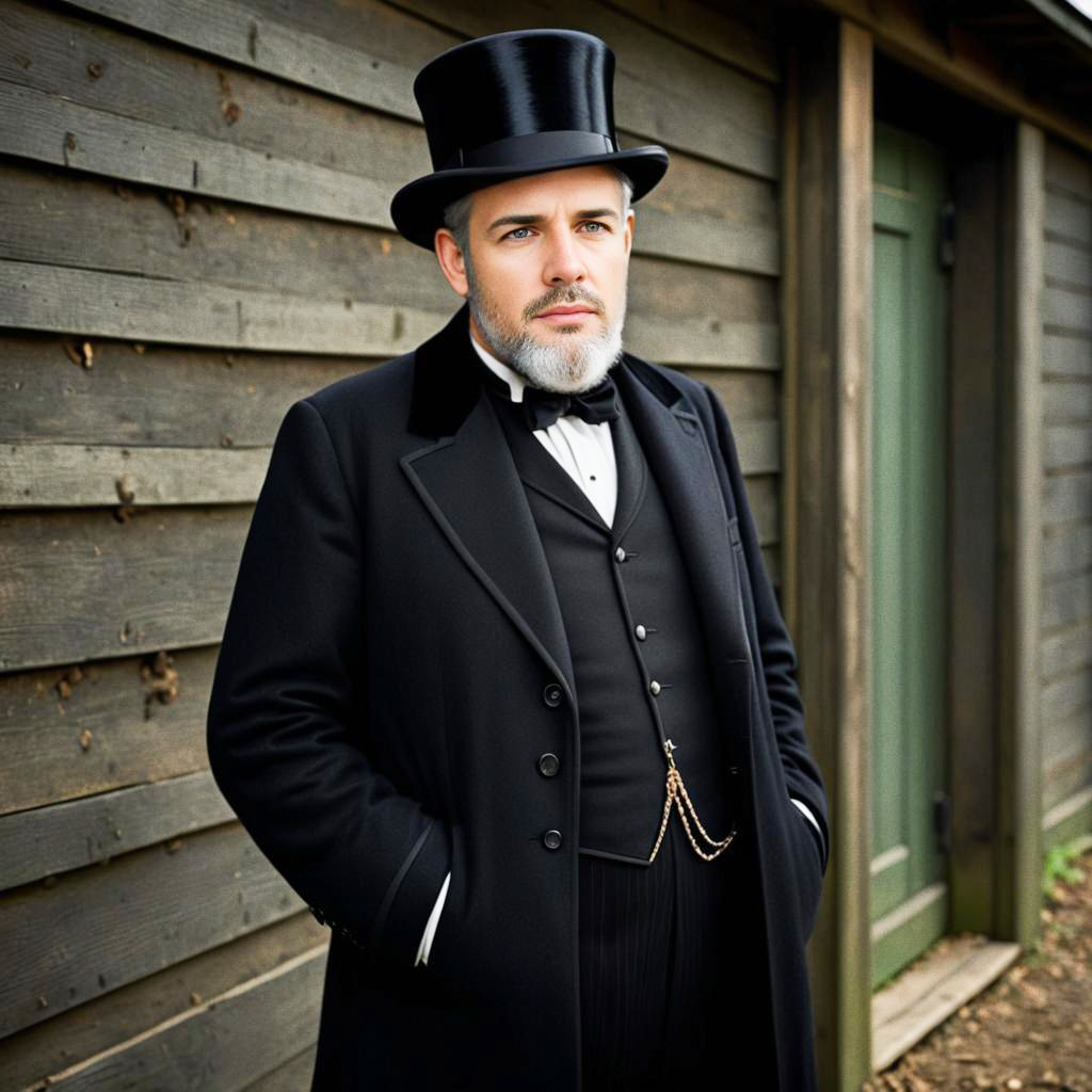 Sophisticated Man in Tailcoat and Top Hat