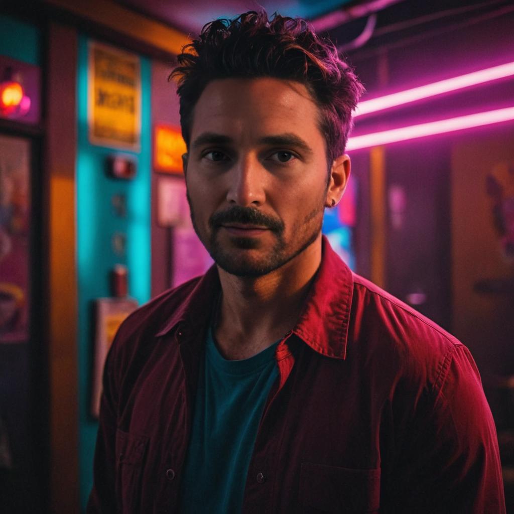 Vibrant Portrait of a Man in Baz Luhrmann Style