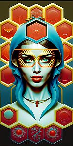Futuristic Female Figure with Glasses and Hood