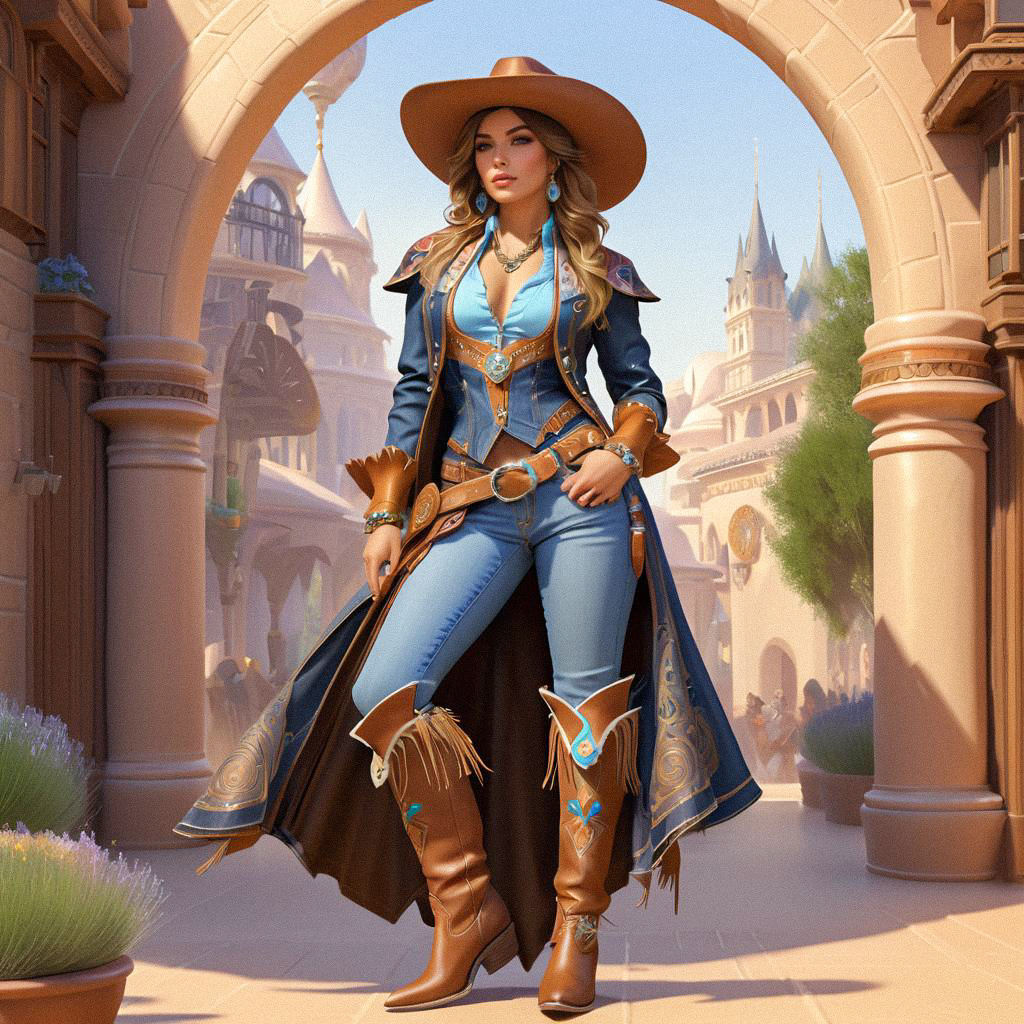 Woman in Western Fantasy Outfit