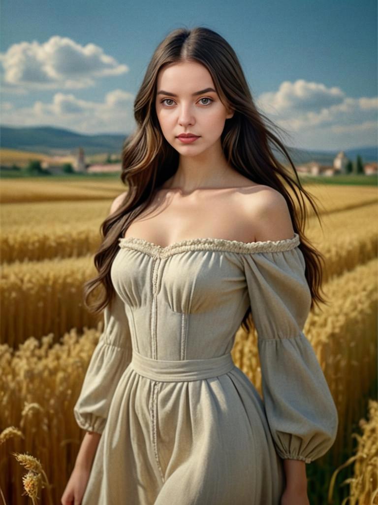 Young Woman in Wheat Field