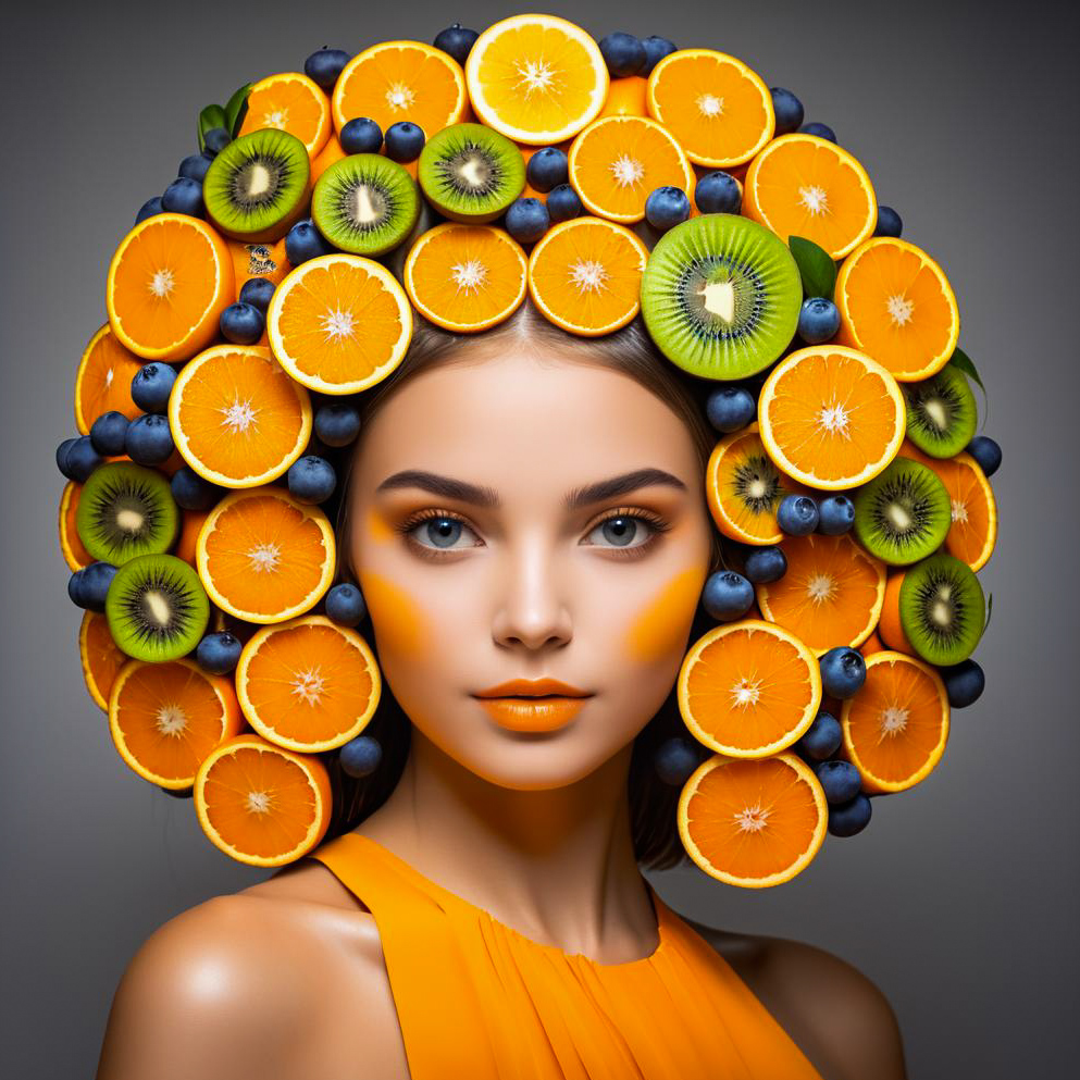 Artistic Fruit-Inspired Hairstyle