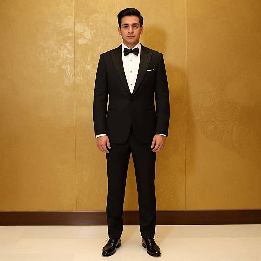 Man in Classic Black Tuxedo Formal Attire