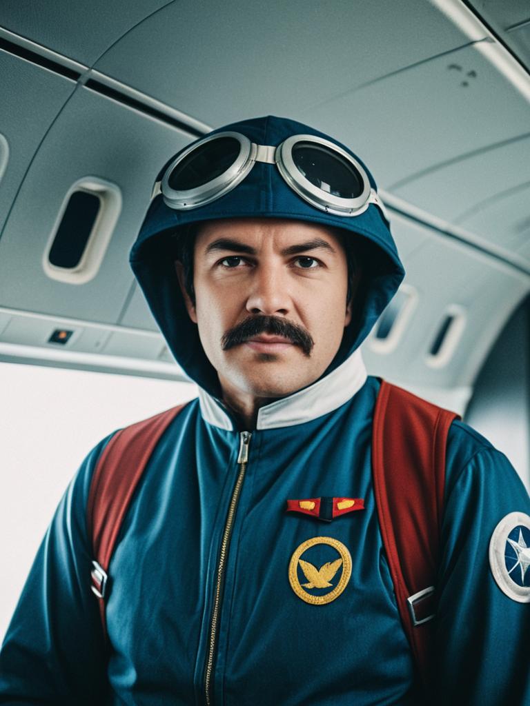 Man in Airliner Pilot Costume Cosplay Festival Portrait