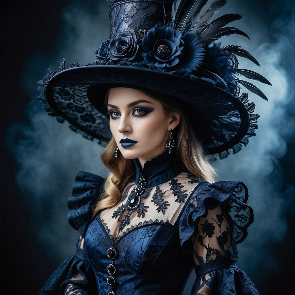 Victorian Gothic Woman in Elaborate Costume