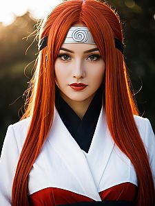 Realistic Kushina Uzumaki Cosplay Woman Character Portrait