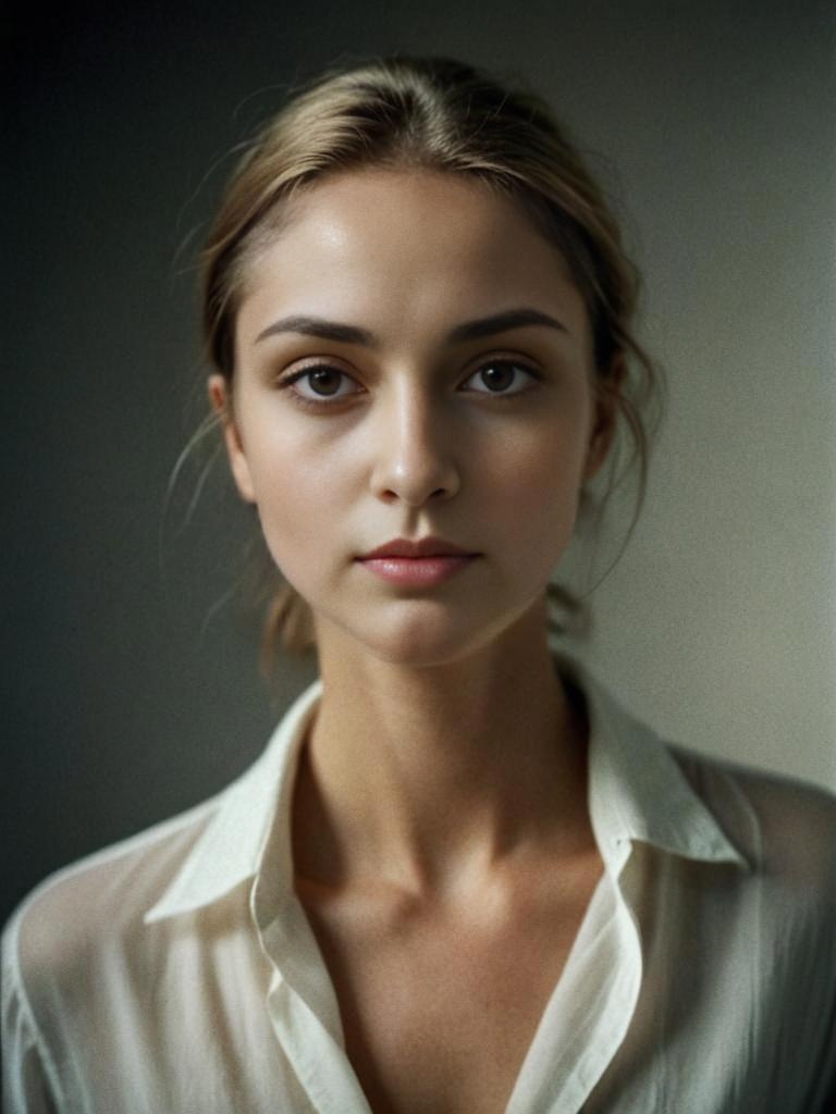 Young Woman Portrait with Serene Expression