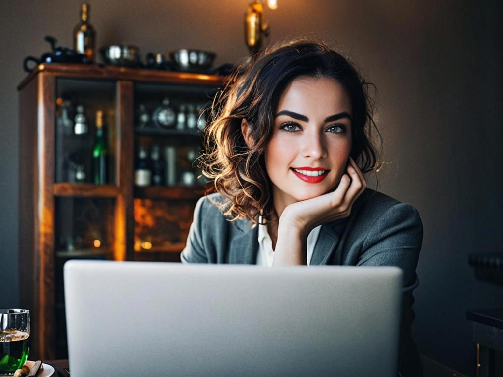 Confident Woman in Modern Workspace