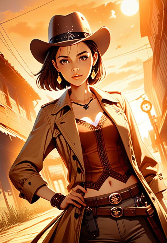 Confident Woman in Stylish Western Outfit
