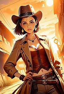 Confident Woman in Stylish Western Outfit