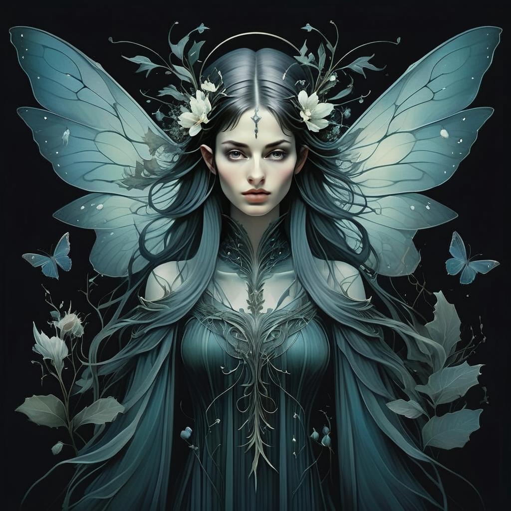 Mystical Woman with Butterfly Wings Mystical Woman with Butterfly Wings