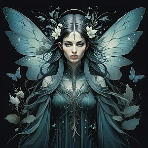 Mystical Woman with Butterfly Wings