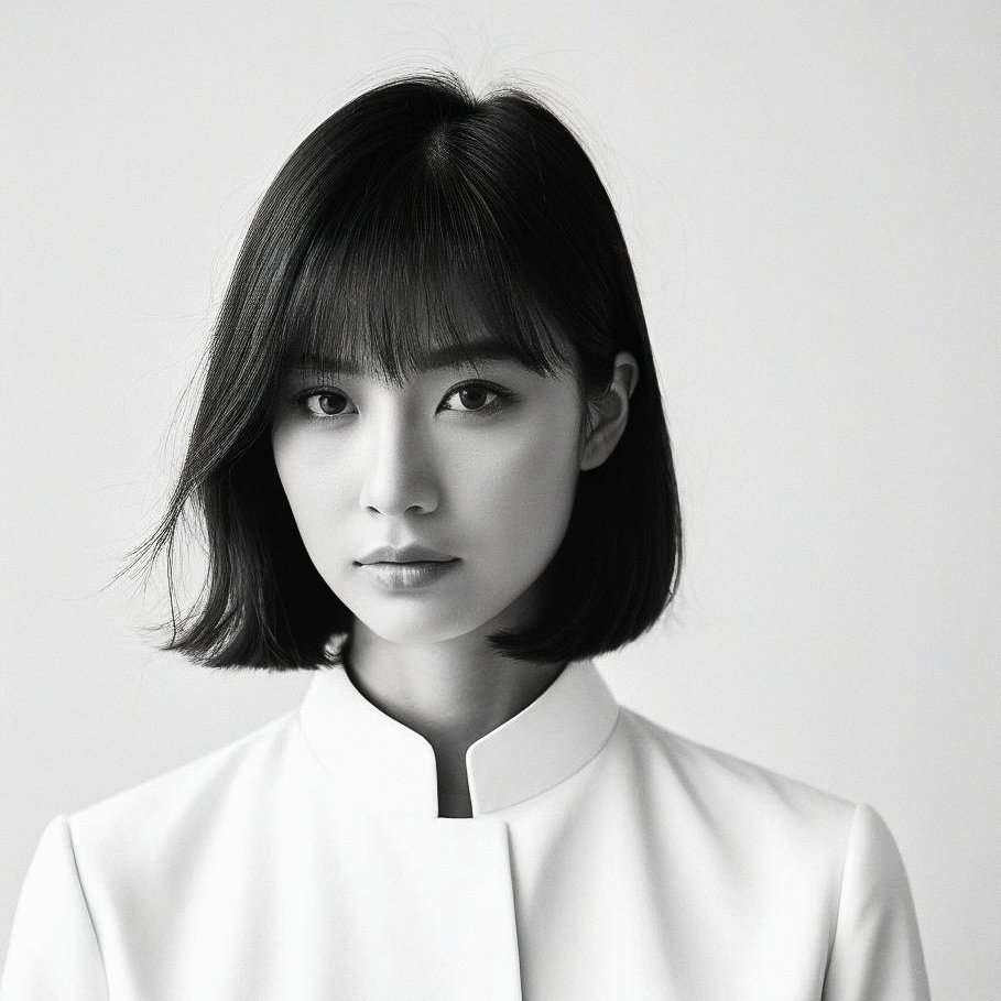 Elegant Black and White Portrait of a Confident Woman Elegant Black and White Portrait of a Confident Woman