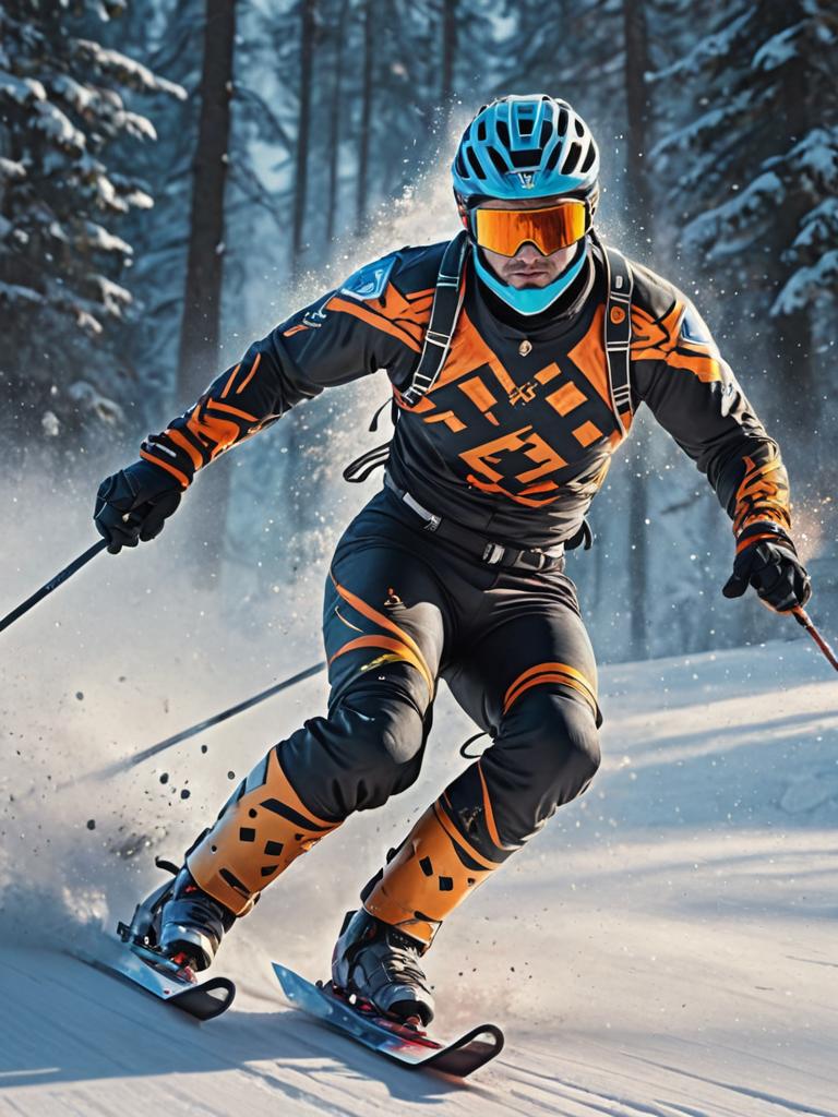 Dynamic Winter Sports Action Scene