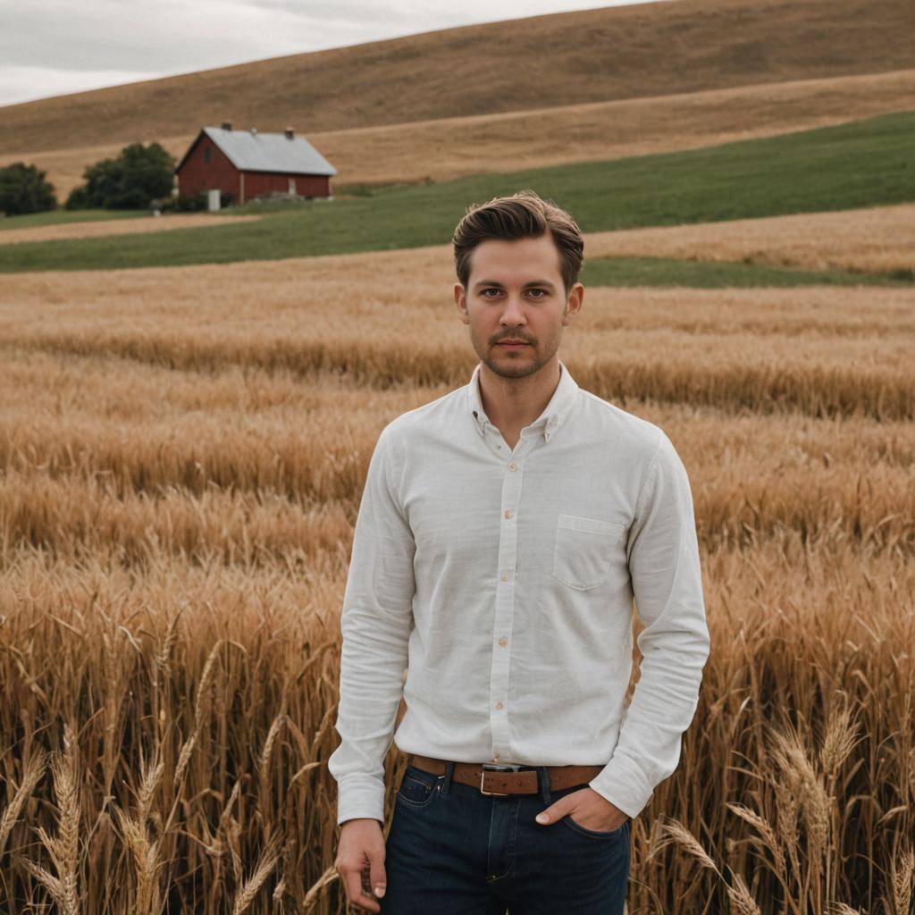 Confident Man in Wheat Field